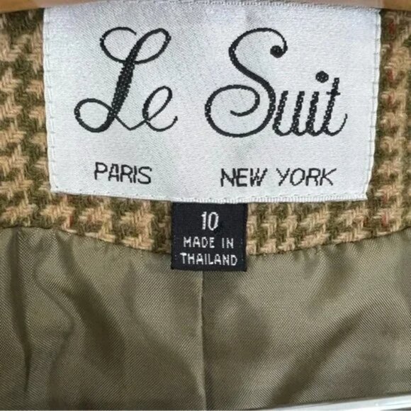 Vintage Le Suit Houndstooth Blazer Skirt Set Size 10 - Picture 6 of 15